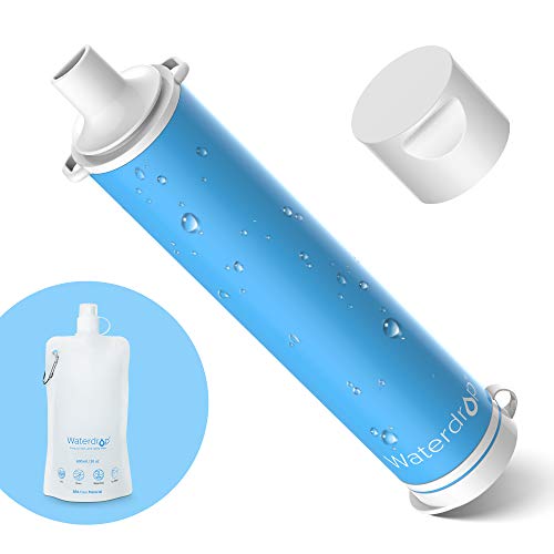 Waterdrop Water Filter Straw, Portable Camping Filtration System, Drinking Water Purifier for Emergency Hiking Travel Backpacking