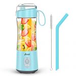 Portable Blender, Personal Size Blender Smoothies and Shakes, Mini Blender 4000mAh USB Rechargeable with Six Blades, Handheld Blender Sports,Travel,Gym (Blue)