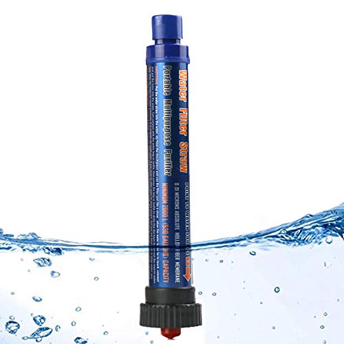 SurvivaIStraw Water Filter Straw for Backpacking and Camping, Advanced Water Purification with 2000L 4-Stage Filtration, Water Purifier for Hiking, Hunting, Travel and Emergency(Navy Blue)