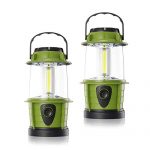 E-TRENDS Portable LED Camping Lantern Flashlight - Dimmable - Survival Kit for Emergency, Power Outage, Hurricane, Battery Powered, Green