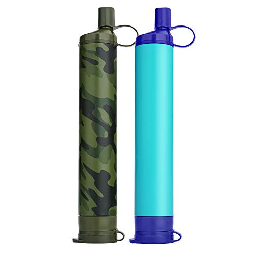 WakiWaki Portable Personal Water Filter, 3 Stage 1500L Backpacking Water Filter BPA Free Camping Accessories Survival Gear and Equipment for Hiking, Camping, Travel, and Emergency Preparedness