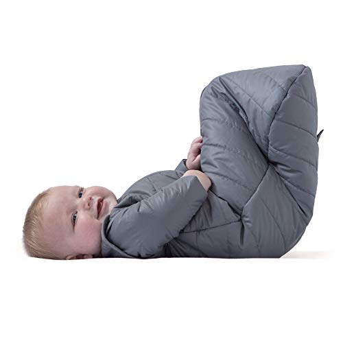 baby deedee Sleep Nest Travel Quilted Baby Sleeping Bag Sack with Sleeves, Gray Skies, Medium (6-18 Months)