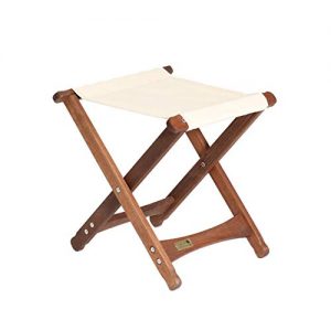BYER OF MAINE, Pangean, Folding Stool, Hardwood, Easy to Fold and Carry, Wood Folding Stool, Canvas Camp Stool, Perfect for Camping, Matches All Furniture in The Pangean Line, Natural, Single