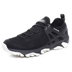 Idea Frames Men Hiking Shoes Lightweight Non-Slip Outdoor Sneaker for Walking Trekking Camping Trail Running Shoe Black/White