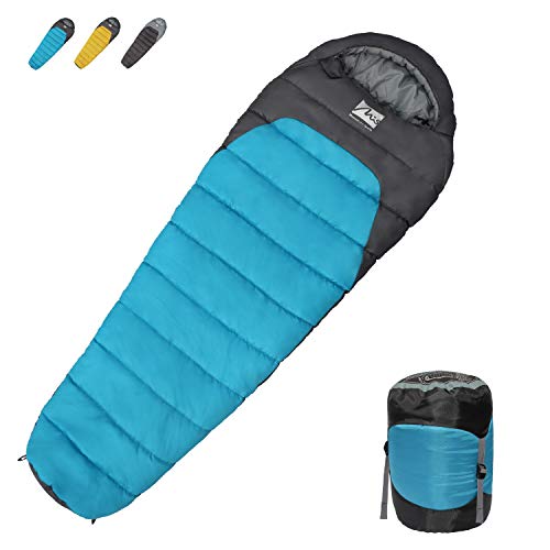 MIS MOUNTAIN INN SPORTS Mummy Sleeping Bag 3 Season Lightweight Compact Sack for Backpacking Camping Hiking Mountaineering Outdoor and Indoor use for Adults and Kids