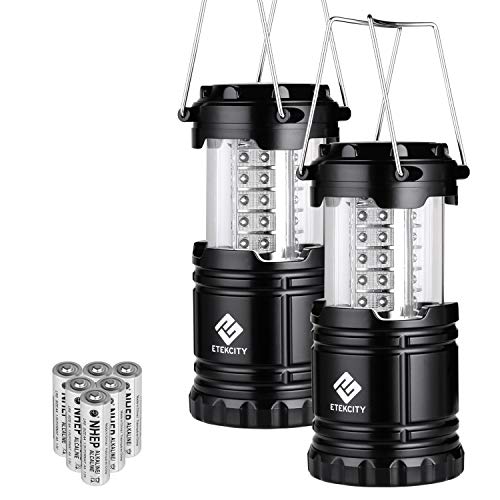 Etekcity Lantern LED Camping Lanterns, Battery Powered Camping Lights, Outdoor Flashlight, Suitable for Camping, Hiking, Survival Kits for Emergency, Power Failure, Hurricane (Batteries Included)