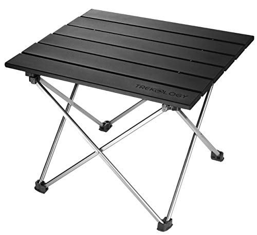 Small Folding Camping Table Portable Beach Table - Collapsible Foldable Picnic Table in a Bag - Mini Aluminum Side Table Lightweight Camp Tables for Outdoor Cooking, Backpacking, RV Fold, Travel