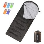 3-4 season waterproof camping sleeping bag for adults and kids, folded and open view, ideal for backpacking and outdoor travel.