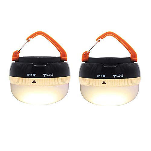 AuKvi Brightest LED Lantern Portable Camping Lights Outdoor Tent Light Hanging Camping Lamp with 5 Modes, Restractable Hook (2 Pack)