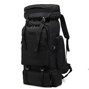 WintMing 70L Large Camping Hiking Backpack Tactical Military Molle Rucksack for Trekking Traveling Oxford Waterproof Mountaineering Pack Large Daypack for Men (Black)