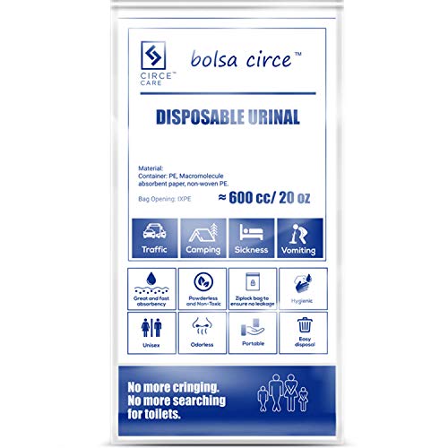 Bolsa Circe Disposable Urine Bags,9pcs, Portable Urinal for Men, Women, Children-Camping Pee Bags, Emergency Car Toilet and Vomit Bag During Traffic Jam and Travel