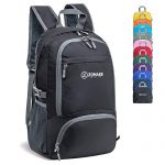 ZOMAKE 30L Lightweight Packable Backpack Water Resistant Hiking Daypack,Small Travel Backpack Foldable Camping Outdoor Bag Black