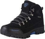 Men's Hiking Boots Waterproof Lightweight Insulated Hiker Anti Slip Outdoor Camping Autumn Winter Trail Sneaker Easy On and Off (9, Black)