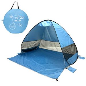 CapsA Tents for Camping Pop Up Beach Tent Sun Shelter Quick Instant Automatic Portable Sport Umbrella Baby Canopy Cabana Sun Shade Beach Tent Beach Shelter Cabana 2-3 Person (Blue)