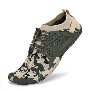 SAJOMCE Mens Womens Trail Running Shoes Minimalist Walking Barefoot Shoes Cross Trainers Hiking Shoes Wide Toe Box Green/Khaki