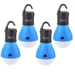CycleMore 4 Pack Portable LED Tent Lamp Outdoor Flashlight Water Resistant Camping Lantern for Indoor and Outdoor,Camping,Hiking,Fishing,Decoration,Gift.(Batteries Not Included) (Blue)