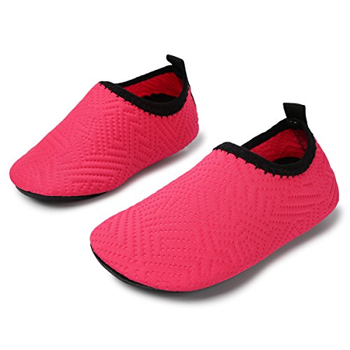 JIASUQI Baby Casual Sneakers Water Skin Shoes for Beach River Camping,Peach Dot 18-24 Months