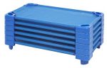 ECR4Kids Toddler Naptime Cot, Stackable Daycare Sleeping Cot for Kids, 40" L x 23" W, Ready-to-Assemble, Blue (Set of 6)