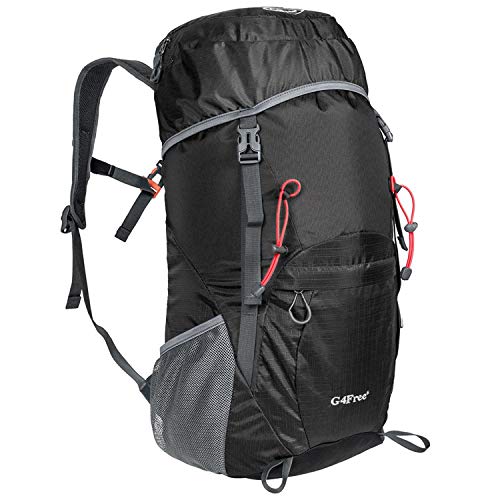 G4Free Lightweight Packable Hiking Backpack 40L Travel Camping Daypack(Black)