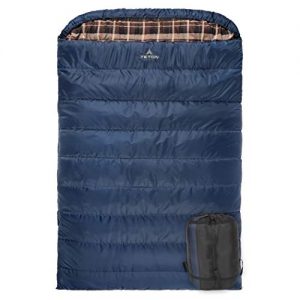 TETON Sports Mammoth +20F Queen-Size Double Sleeping Bag; Warm and Comfortable for Family Camping