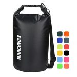 MARCHWAY Floating Waterproof Dry Bag Backpack 5L/10L/20L/30L/40L, Roll Top Dry Sack for Kayaking Rafting Boating Swimming Camping Hiking Beach Fishing Backpacking Mountaineering Paddling (Black, 10L)