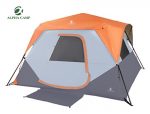 ALPHA CAMP 6 Person Instant Tent for Camping Easy Setup Cabin Tent with Foot Mud - 10' x 9' Orange