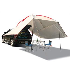 REDCAMP Waterproof Car Awning Sun Shelter, Portable Auto Canopy Camper Trailer Sun Shade for Camping, Outdoor, SUV, Beach Gray…