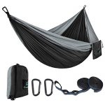 CAMDEA Single Camping Hammock with Tree Straps, Camp Lightweight Portable Hammock, Hammock Tent Swing for Sleeping, Backpacking, Travel, Outdoor, Beach, Hiking, Sport Black
