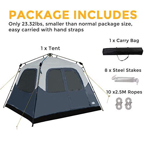 Pacific Pass Camping Tent 6 Person Instant Cabin Family Tent Best ...