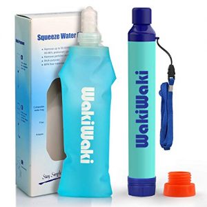 Membrane Solutions Water Bottle with Straw,Multi-Function Water Filter System with 3-Stage Filtration for Hiking, Camping