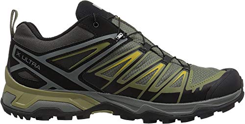 Salomon Men's X Ultra 3 GTX Hiking Shoes, Castor Gray/Beluga/Green Sulphur, 9.5