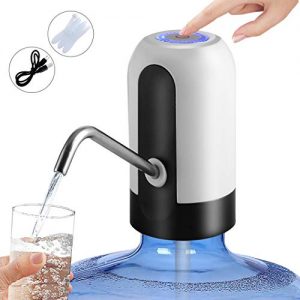 PUDHOMS 5 Gallon Water Dispenser - USB Charging Universal Fit Water Bottle Pump for Drinking Water Portable Automatic Electric Pump for Home Kitchen Office Camping Switch For 2-5 Gallon Jugs