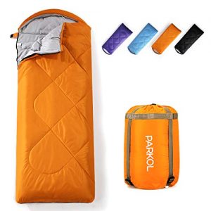 PARKOL Sleeping Bag for Adults and Kids - 3 Seasons Warm Cool Weather - Summer, Spring, Fall, Waterproof, Lightweight, Portable, Camping Gear Equipment for Sleepover, Hiking, Backpacking