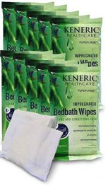 No Rinse Bathing Wipes, 10 Pack - 80 Cleansing Cloths Removes Sweat, Odor for Camping, Sports, Travel - Vitamin E and Aloe Vera - Microwaveable, Hypoallergenic, Scented, Disposable, Resealable