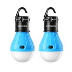E-TRENDS 2 Pack/4 Pack Compact LED Lantern Tent Camp Light Bulb for Camping Hiking Fishing Emergency Lights, Battery Powered Portable Lamp (2 Count (Batteries NOT Included))