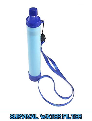 Survival Water Filter for Camping Gear and Accessories Portable Hiking Kit, Prepper Gear and Supplies, and Backpacking Equipment for Emergency Supplies Essentials Water Pump Survival Kit