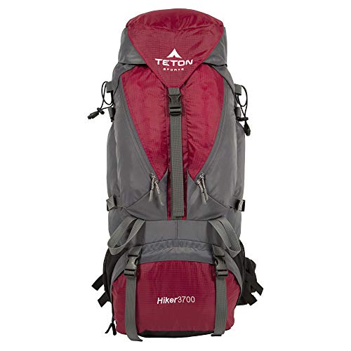 TETON Sports Hiker 3700 Ultralight Internal Frame Backpack – Not Your Basic Backpack; High-Performance Backpack for Hiking, Camping, Travel, and Outdoor Activities; Sewn-In Rain Cover; Red