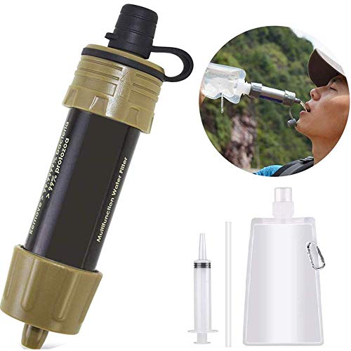 Lixada Water Filter Straw with 5000L Filtration 0.01 Micron Purifier Survival Gear for Hiking, Camping, Travel, Emergency