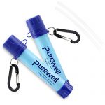 Purewell 2 Pack Outdoor Water Filter Straw Personal Water Filtration Emergency Survival Purifier for Camping Hiking Climbing Backpacking