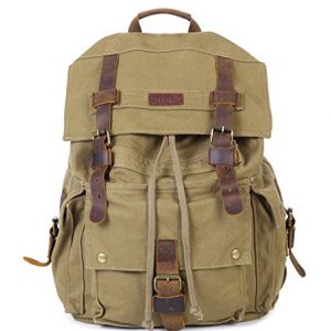 Paraffin Outdoor Canvas Backpack Hiking Camping Rucksack Heavy Duty Daypack School Backpack for Men and Women