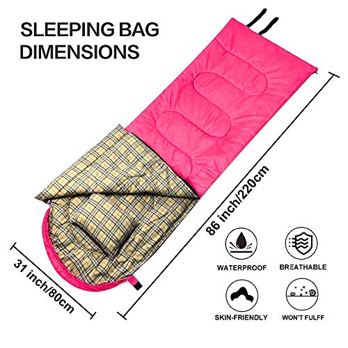 Sleeping Bags Attach Pillow, 4 Season Warm and Cold Weather ...