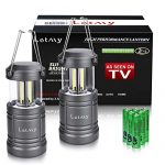 LETMY 2 Pack Camping Lantern with 6 AA Batteries - Magnetic Base - New COB LED Technology Emits 500 Lumens - Collapsible, Waterproof, Shockproof LED Lantern for Emergency, Hurricane, Storms, Outage