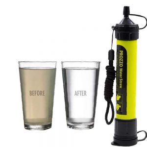 Personal Water Filter for Hiking, Camping, Travel, and Emergency Preparedness (Yellow)