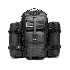 Military Tactical Backpack Waterproof Outdoor Gear for Camping Hiking,Black + 2 Detachable packs (Black + 2 packs)