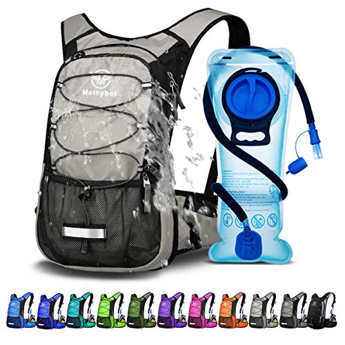 Mothybot Hydration Pack, Insulated Hydration Backpack with 2L BPA Free Water Bladder and Storage, Hiking Backpack for Men, Women, Kids for Running, Cycling, Camping - Keep Liquid Cool up to 5 Hours