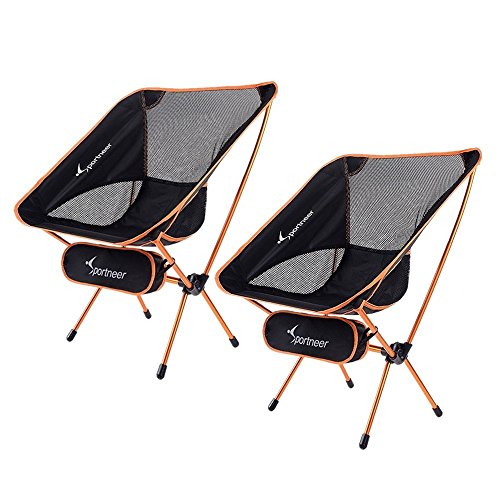 Sportneer Portable Lightweight Folding Camping Chair, 2-Pack for Backpacking, Hiking, Picnic