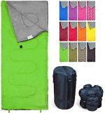 Lightweight Green Sleeping Bag by RevalCamp. Indoor and Outdoor use. Great for Kids, Teens and Adults. Ultra Light and Compact Bags are Perfect for Hiking, Backpacking, Camping and Travel