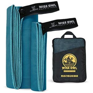 Wise Owl Outfitters Camping Towel Ultra Soft Compact Quick Dry Microfiber - Great for Fitness, Hiking, Yoga, Travel, Sports, Backpacking and The Gym - Free Bonus Hand Towel 24x48 MB.