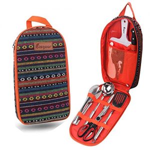 10pcs Camping Cookware Kitchen Utensil Organizer - Your All-in-One Camp Kitchen Companion