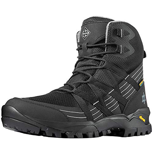 Wantdo Men's All Season Hiking Boots, High Waterproof Hiking Shoes for Outdoor Camping Black 10 M US